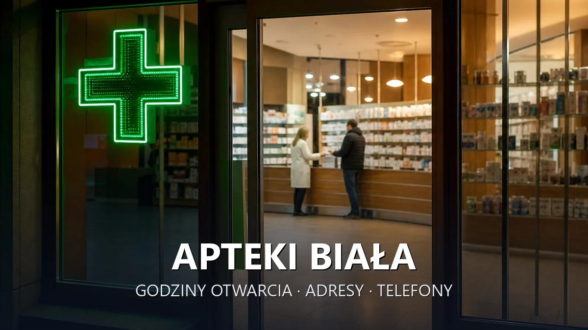 Apteki Biała, gmina Zgierz, powiat zgierski - adresy, telefony, godziny otwarcia