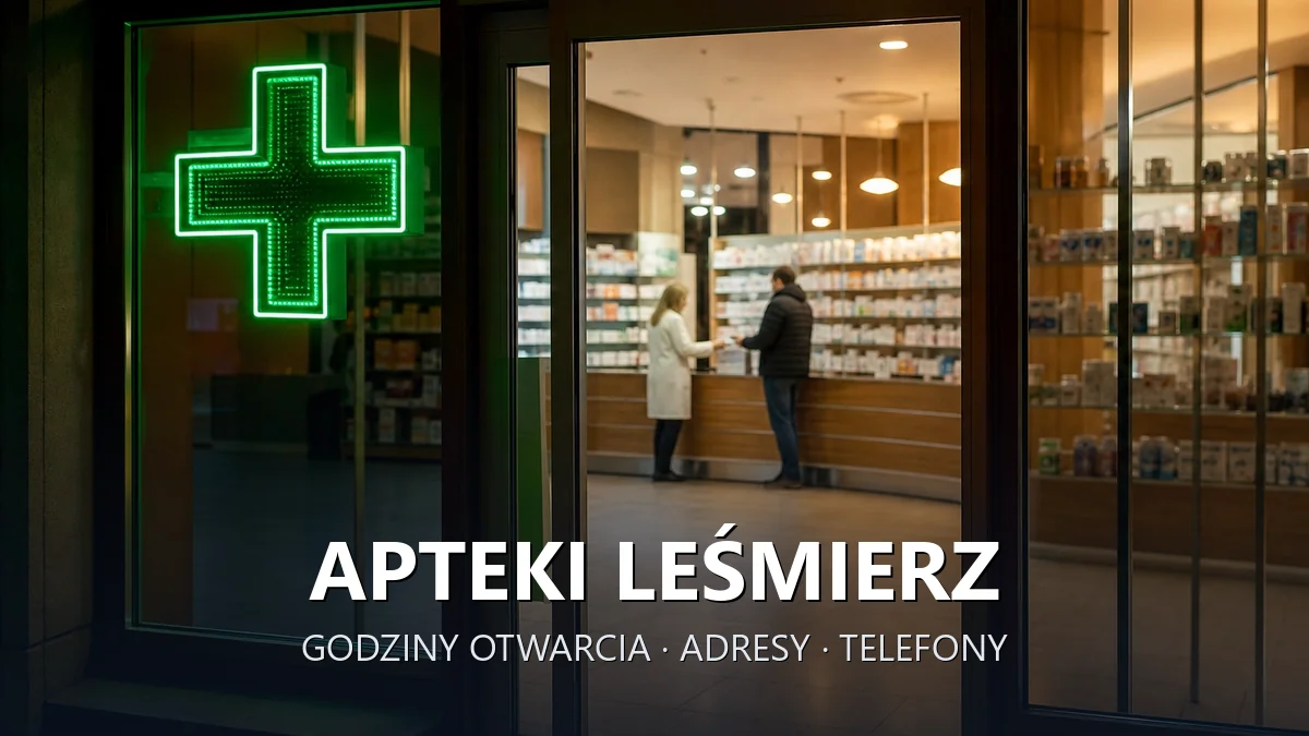 Apteki Leśmierz, gmina Ozorków, powiat zgierski - adresy, telefony, godziny otwarcia