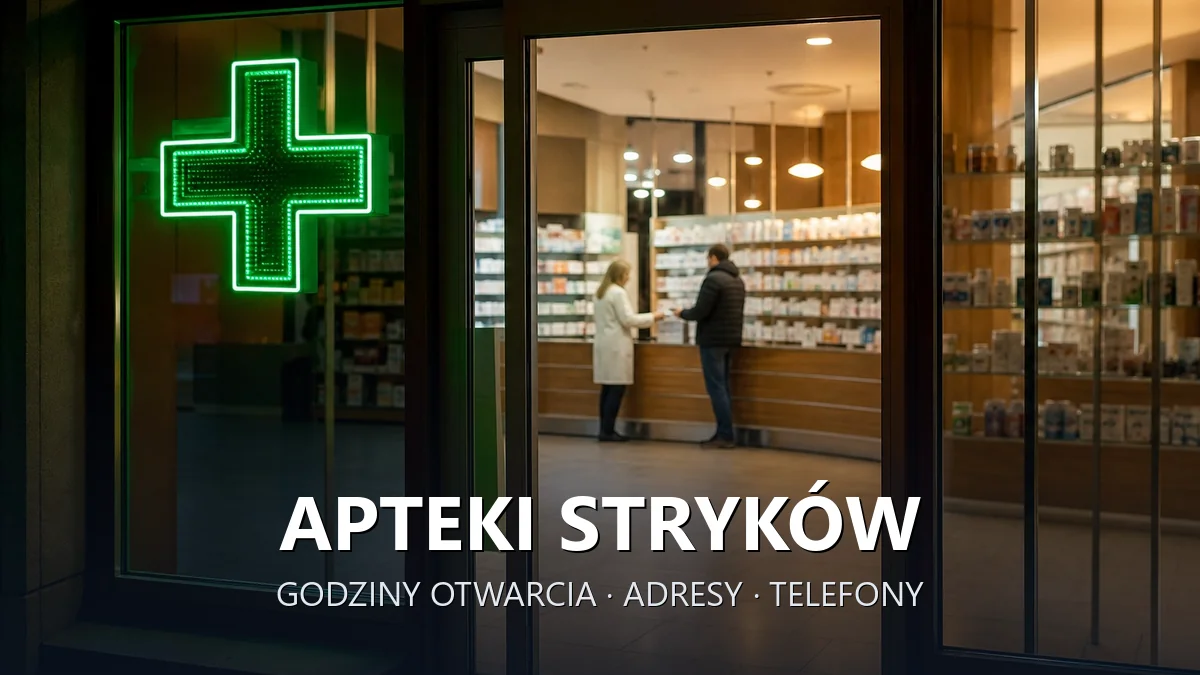 Apteki Stryków, powiat zgierski - adresy, telefony, godziny otwarcia