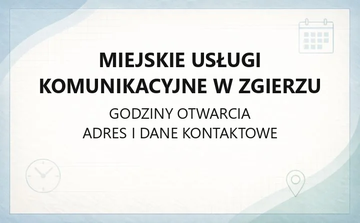 Miejskie Usługi Komunikacyjne w Zgierzu - kontakt, bilety, rozkłady jazdy