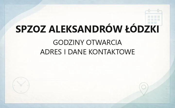 SPZOZ Aleksandrów Łódzki - kontakt, rejestracja, poradnie i badania