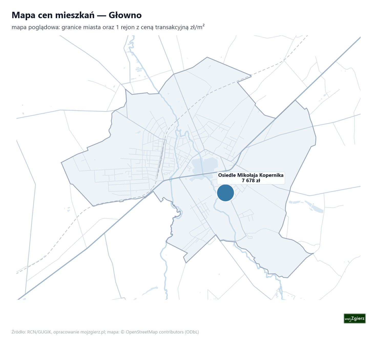Mapa cen mieszkań - Głowno