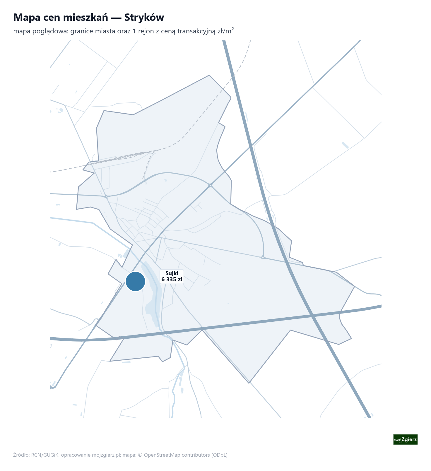 Mapa cen mieszkań - Stryków