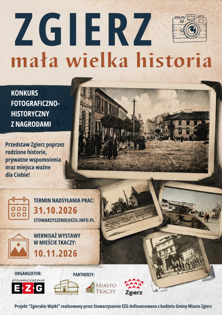 Grafika promocyjna wydarzenia Konkurs fotograficzny „Zgierz – mała wielka historia”
