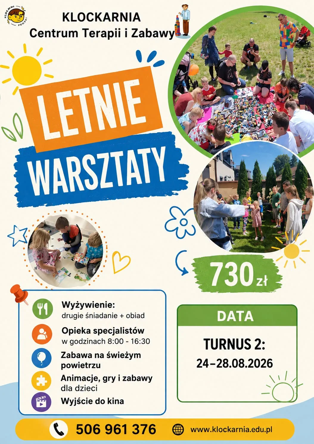 Grafika promocyjna wydarzenia LETNIE WARSZTATY 2026 dla dzieci
