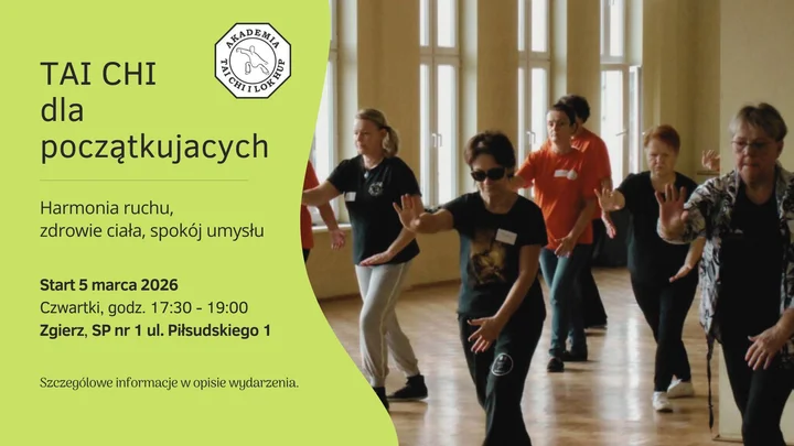 Grafika promocyjna wydarzenia Nowa grupa Tai Chi dla początkujących w Zgierzu