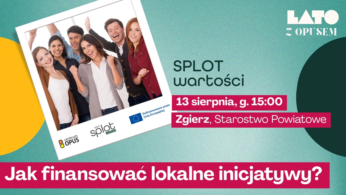 Grafika promocyjna wydarzenia Spotkanie w Zgierzu na temat finansowania lokalnych inicjatyw