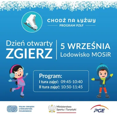 Grafika promocyjna wydarzenia Chodź na łyżwy – dzień otwarty programu