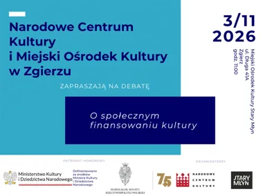 Grafika promocyjna wydarzenia Debata o społecznym finansowaniu kultury