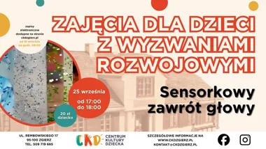 Grafika promocyjna wydarzenia Sensorkowy zawrót głowy dla dzieci