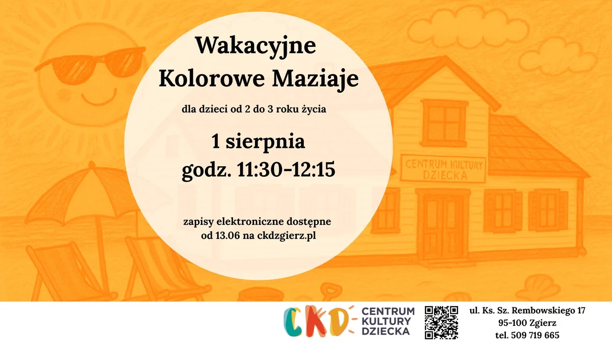 Grafika promocyjna wydarzenia Zajęcia taneczne dla maluszków w Zgierzu w lipcu 2025