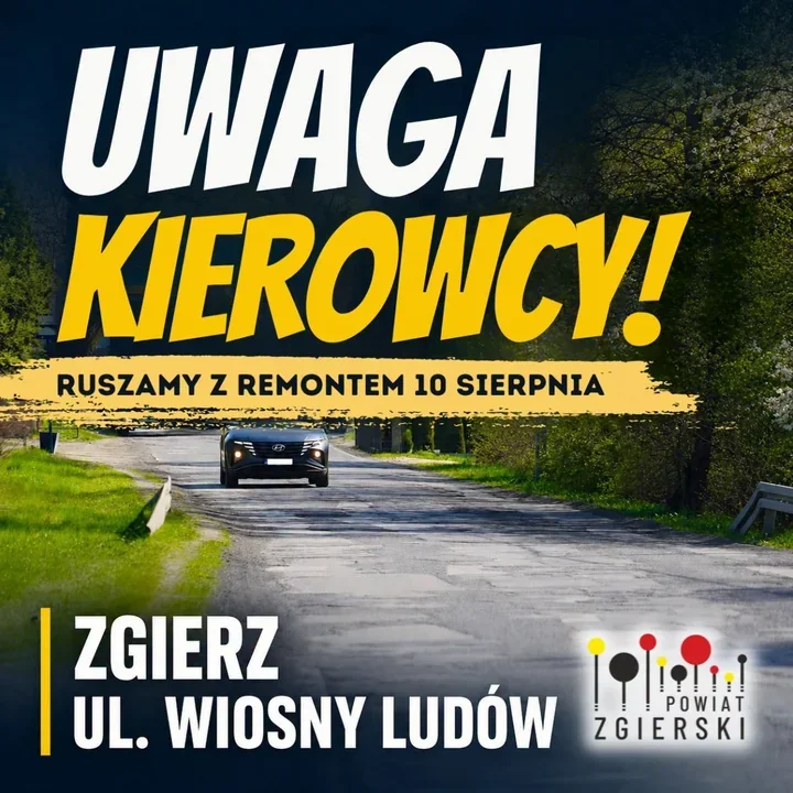 Remont ul. Wiosny Ludów w Zgierzu. Kierowców czeka ruch wahadłowy