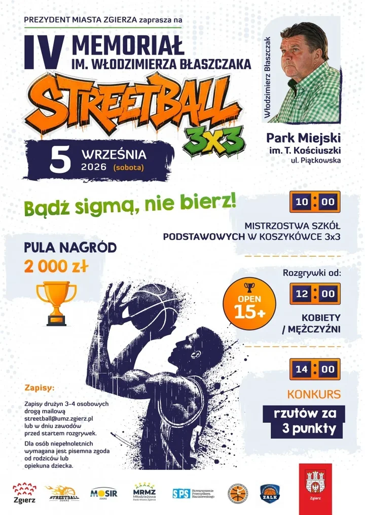 Dwa turnieje i 2000 zł na nagrody. Streetball 3×3 w Zgierzu
