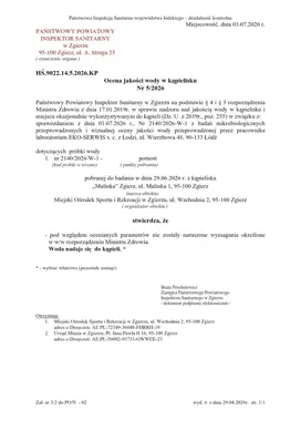 Malinka znów z dobrym wynikiem. Woda ponownie przeszła badanie bez zastrzeżeń