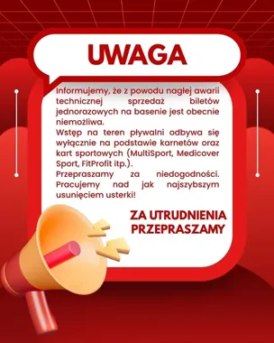 Na basenie w Zgierzu sprzedaż biletów chwilowo nie działa